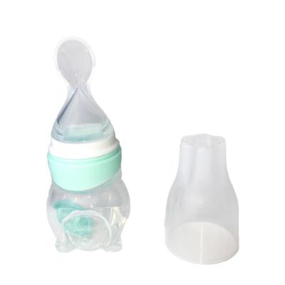 China Portable Reusable BPA Free Silicone Baby Teether Big Bottle Baby Feeding Te koop