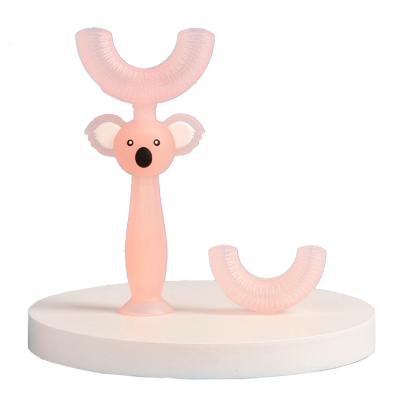 China 360 Manual Baby Silicone Teether Toothbrush Eco Friendly Bear Shaped for sale
