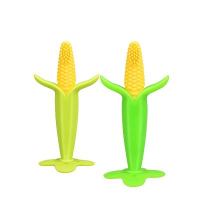 China Corn Shape Unisex Silicone Baby Teether Teething Infant Toothbrush Teether for sale