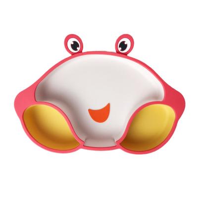 China Food Feeding Silicone Baby Tray Crab Shape Suction Placemat Plate Eco Friendly for sale