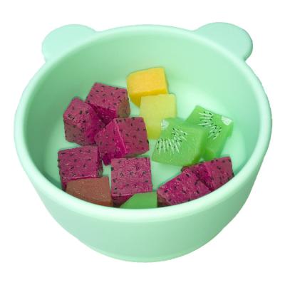 China Bear Shape Silicone Baby Tray Food Grade Food Feeding Infant Suction Plate for sale