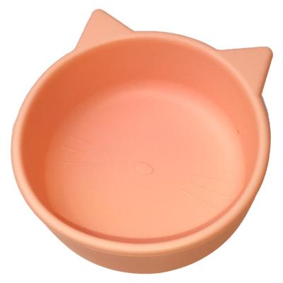 China Kids Suction Feeding Bowl Silicone Cat Shaped Food Bowls Customized for sale
