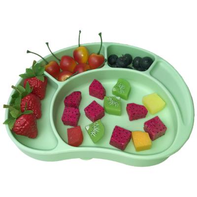 Chine Baby Tableware Feeding Plate Customized Shape Food Grade Green Divided à vendre