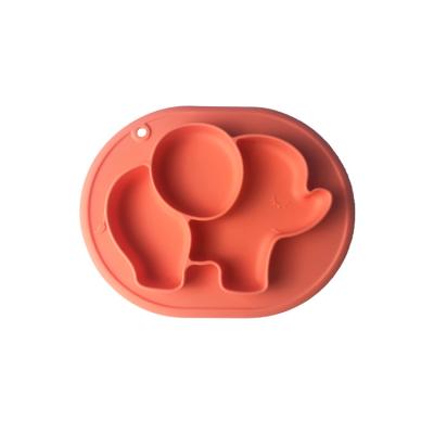 China Food Feeding Elephant Silicone Baby Plates Customized Kids Dinning Plate Bpa Free for sale