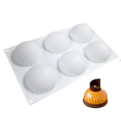 China Handmade Decorative Silicone Cake Mold 6 Cavities Custom Logo LFGB Approved for sale