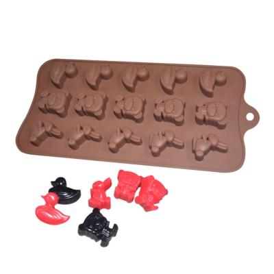 China Animal Shaped Custom Chocolate Molds Brown Silicone Customized for sale