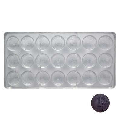 China Rectangular Coin Shape Chocolate Moulds Polycarbonate PC Chocolate Mould Te koop