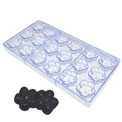 China Polycarbonate Plastic Flower Shaped Chocolate Molds Reusable Stocked for sale