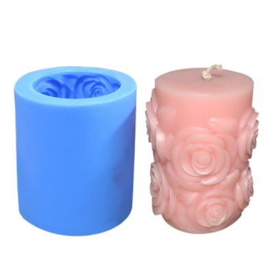 China Cilindro Eco 3D amigável do molde da vela do silicone da flor do produto comestível à venda