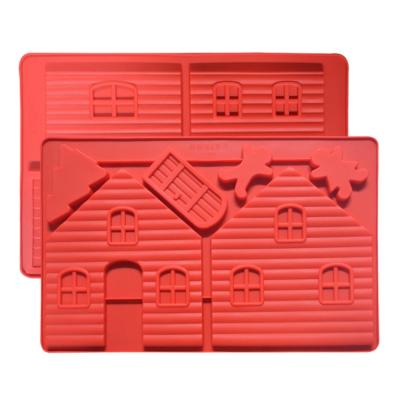 China 3D Silicone Baking Utensils House Shaped Square Handmade Diy Silicone Soap Mold for sale