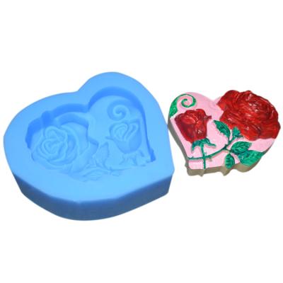 China Silicone Baking Utensils Eco-Friendly Sustainable 3d Rose Flowers Shape Fondant Silicone Mold for sale