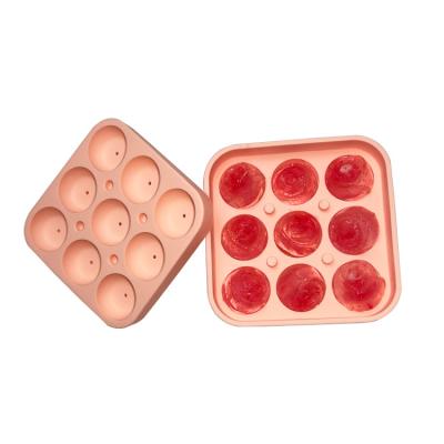 China Silicone Small Rose Shaped Ice Cubes Maker Sustainable 9 Cavity 1.2 Inch for sale