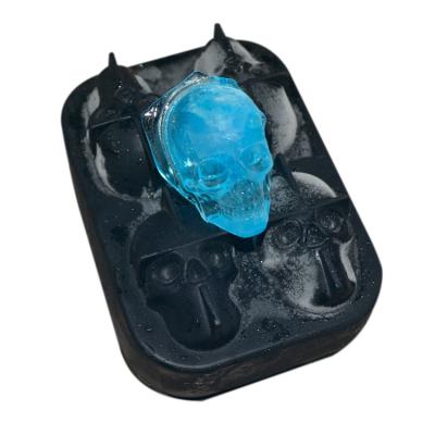 China O molde sustentável do cubo de gelo do crânio 3D do molde do gelo do silicone do verão personalizou à venda