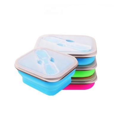 China Reusable Silicone Collapsible Lunch Box Customized Food Storage Silicone Container for sale