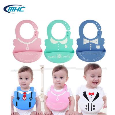 China Customized Baby Silicone Bibs Food Grade Waterproof Toddlers BPA Free Bibs for sale