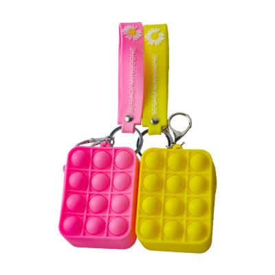 China Pop Silicone Small Coin Purses Customized Trending Products Square Bubble for sale