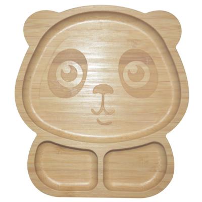 China Eco Friendly Tableware Bamboo Silicone Baby Plate Divided Suction Plate BPA Free zu verkaufen