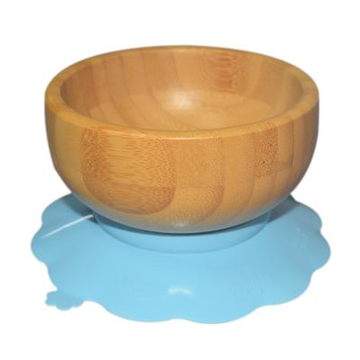 China MHC Silicone Baby Feeding Set Bamboo Plate Bpa Free Divided Suction Dining Kids Te koop
