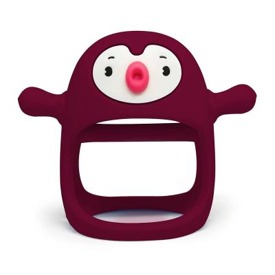 중국 실리콘 아기 치아 장난감 펭귄 MHC 새 동물 실리콘 아기 치아 보라색 펭귄 판매용
