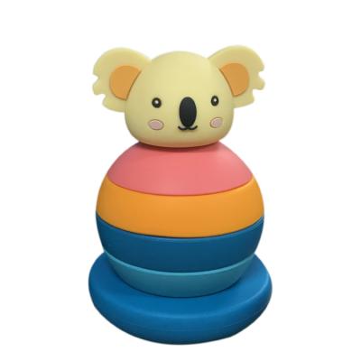 Cina Customizable Educational Silicone Stacking Blocks Match Stacks Game Blocks Montessori Toys in vendita