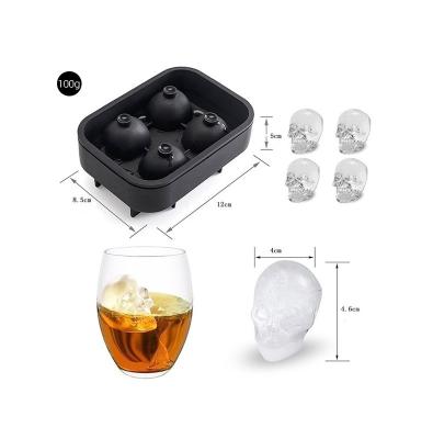 China MHC Food Grade 4 Cavity Ice Cube Trays Silicone Ice Cube Tray Mold Flexible Freezer Safe Cake Moulds en venta