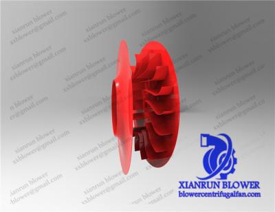 China Backward Curved Centrifugal Fan Accessories Impeller Wheel Red Centrifugal Blower Parts for sale