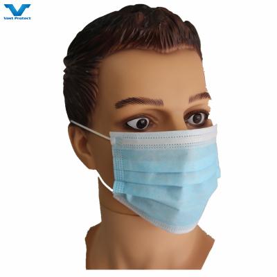 China Level Typy IIR PP CE EN14683 3 Ply Earloop Blue Disposable Medical Surgical Face Mask for sale