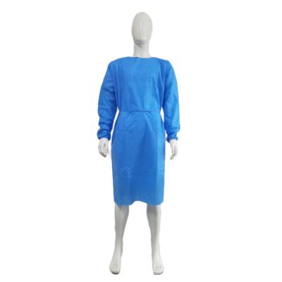 China Long Sleeve Level 3 SMS Fabric Anti Static CE Waterproof Disposable Isolation Gown 120 X 140cm for sale