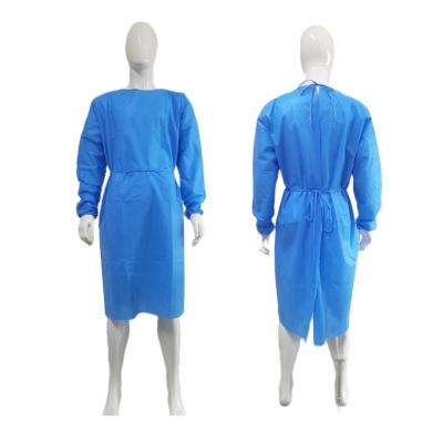 China GB15979-2002 Safety Standard Waterproof Breathable Non Sterile SMS Fabric Isolation Gown for sale