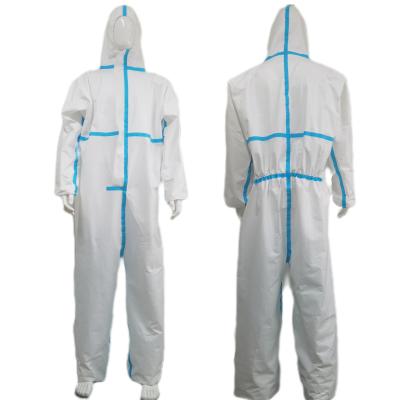 China 55gsm-70gsm EN14126 Type 5 6 Disposable Coveralls With Heat Seal Seam Tape for sale