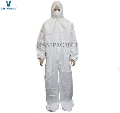 China Full Payment White Overalls Suits Disposable Coveralls with Hoods and Shoe Covers for sale