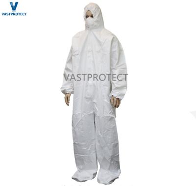 China Cat 3 Type 5 6 Asbestos Removal Disposable Coveralls With Hood And Boot Logo Sticker Free for sale