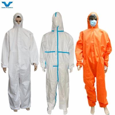 China 55000pcs per 40Q PPE Safety Workwear Disposable PP Nonwoven Coverall with Hood Coveralls for sale