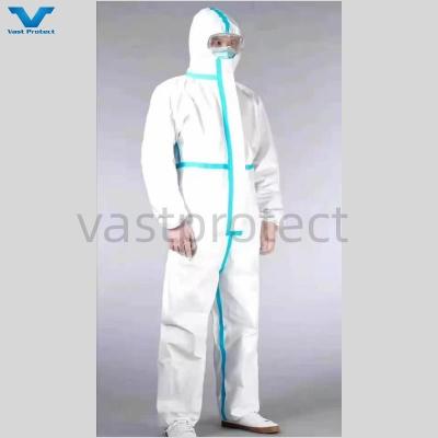 China PP PE 55GSM Hooded Disposable Protective White Tyvek 400 Coveralls with Customization for sale