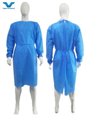 China Soft Surgical Gown Hypo Allergenic Blue Isolation Protection for sale