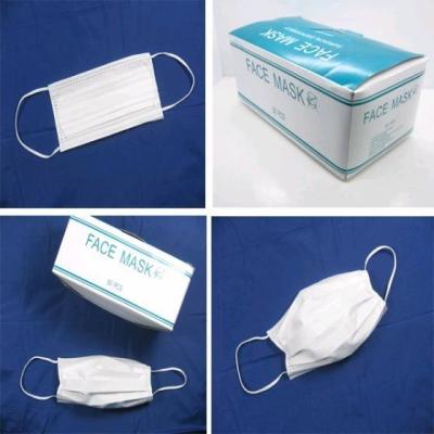 China White 3 Ply Earloop Non Woven Disposable Face Mask for sale