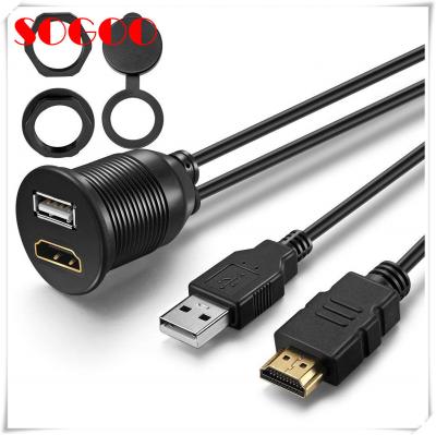China Cabo impermeável da montagem do painel de traço do resplendor da extensão de USB HDMI do cabo do carro/barco HDMI à venda