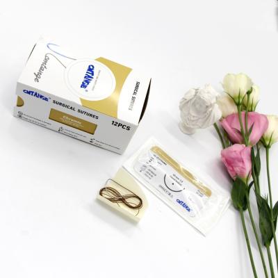 China Surgical braided 75cm Naturally degraded  Catgut suture disposable suture for sale
