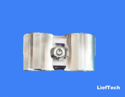 China CRS Cold Rolled Steel Double Pipe Connector For 28mm Dia Chrome Pipe for sale