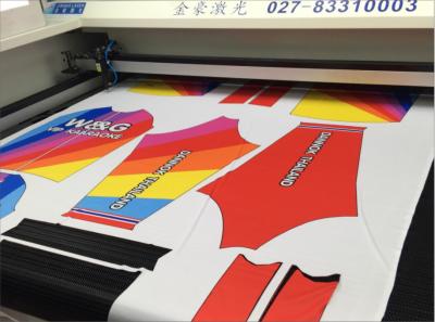 China Vision Camera Laser Cutting Machine For Sublimation Printed Baseball uniforms for sale