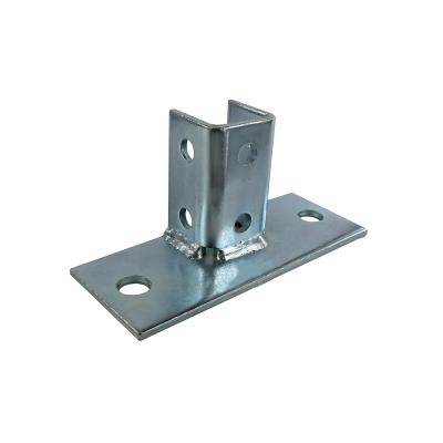 China Steel Square Post Base Connector 6x6 4x4 Carbon Steel Q235 8 Hole Double Stud Corner for sale