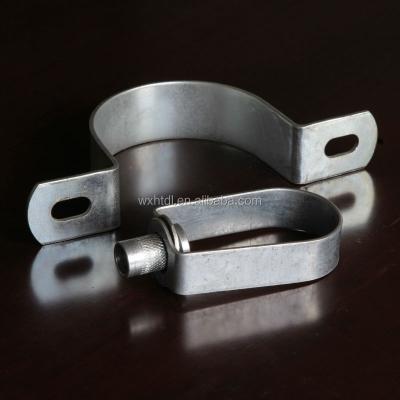 China Stainless Steel U Strap Omega Pipe Clamp 4 Inch 2 Inch Pipe Saddle Clamp for sale