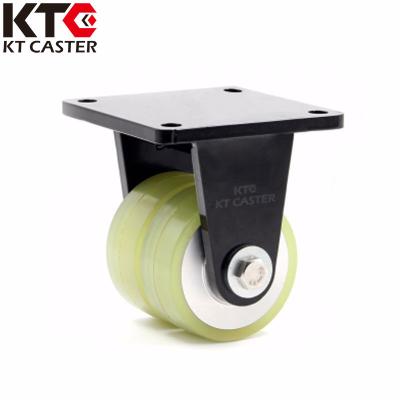 China 800kg Nylon Caster Wheels Fixed Rigid Flange Outdoor Industrial Casters for sale