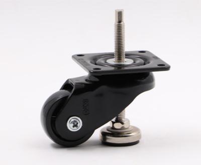 China Black Light Duty Retractable Leveling Machine Casters Wheels 400kg for sale