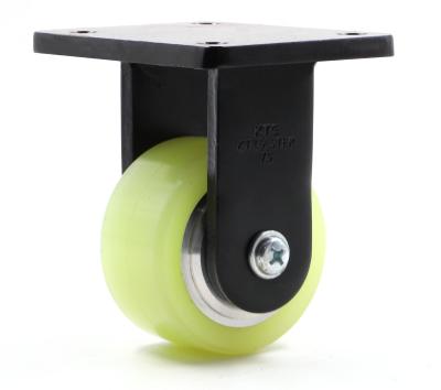 China Fixed Rigid Flange 100mm 700kg Heavy Duty Nylon Caster Wheels Outdoor Swivel Casters for sale