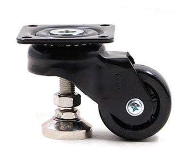 China Black PA6 Heavy Duty Adjustable Caster Wheels 670kg Easy Moving for sale