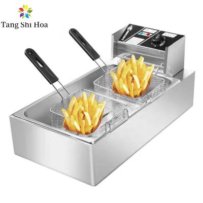 China 6L+6L Commercial Electric Deep Fryer Electric Deep Fat Fryer With Thermostat Controller for sale