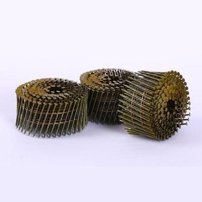 China Yellow Stainless Steel Ring Shank Coil Siding Nails for sale