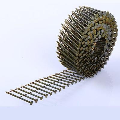 China Plataforma de madera galvanizada sumergida caliente Ring Shank Coil Nails en venta