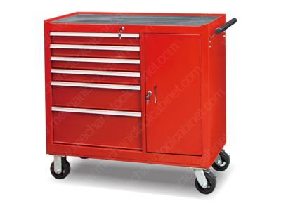 China Rolling Metal Lockable Tool Cabinet 6 Drawer Solid Steel Welded Construction for sale